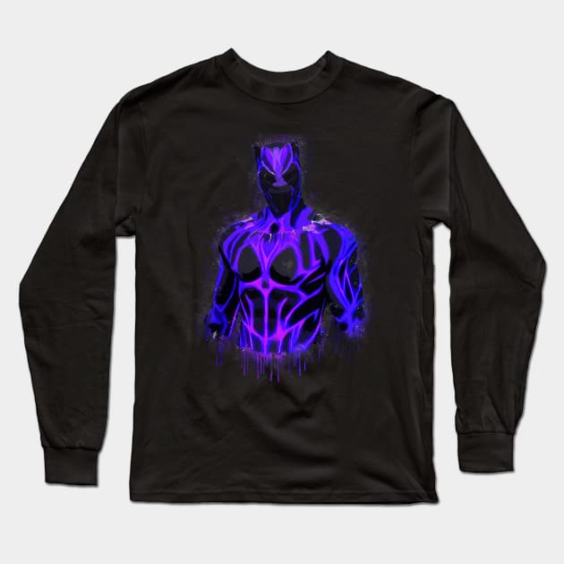 Black Panther - Purple Glow Long Sleeve T-Shirt by RaphEmpire